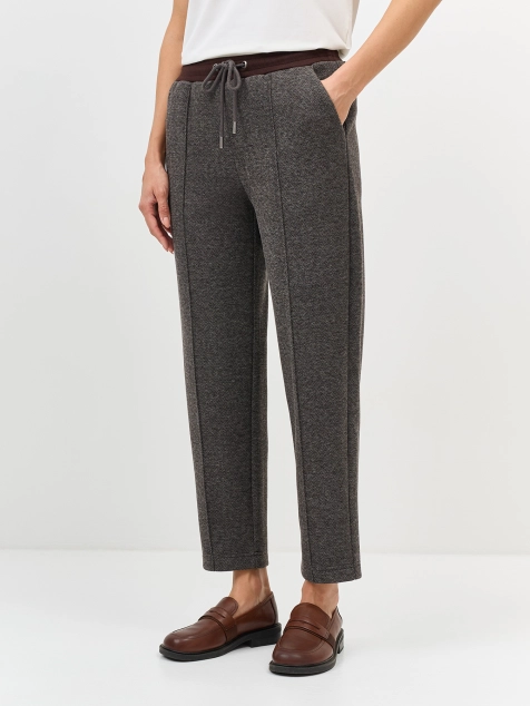 Теплые брюки с застроченными стрелками