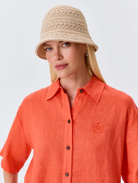 Светлая ажурная панама