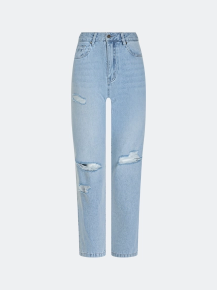 Джинсы бананы с акцентными дестроями