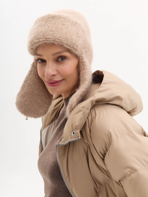 Шапка ушанка с ангорой