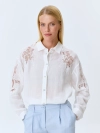 Полупрозрачная блузка с ажурной вышивкой