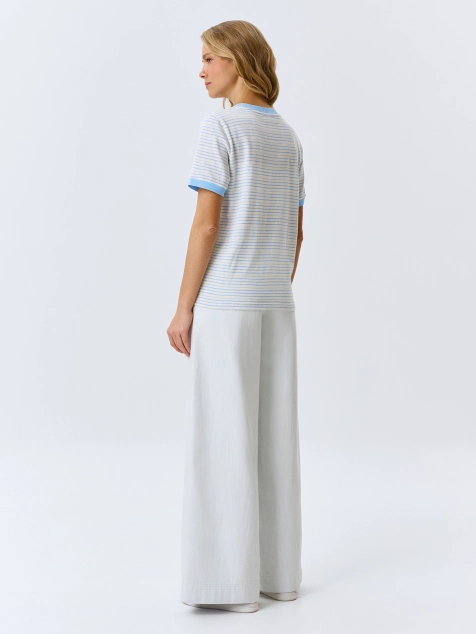 Фактурные джинсы-палаццо