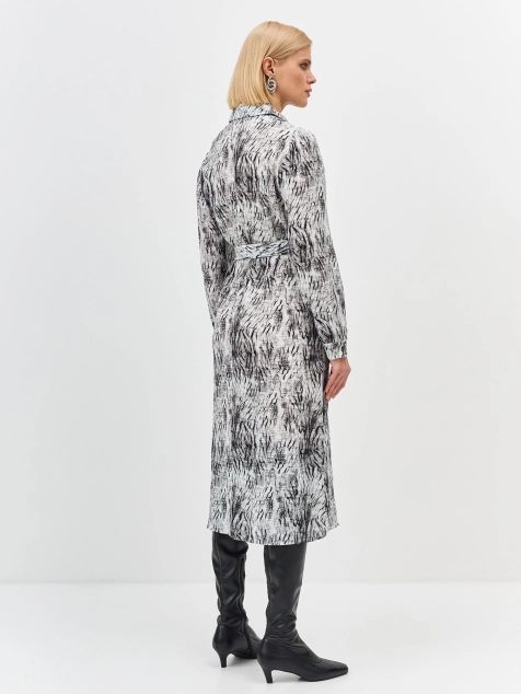 Платье-рубашка из вискозы с принтом