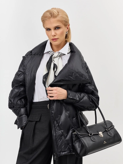 Куртка на натуральном утеплителе с асимметричной застежкой