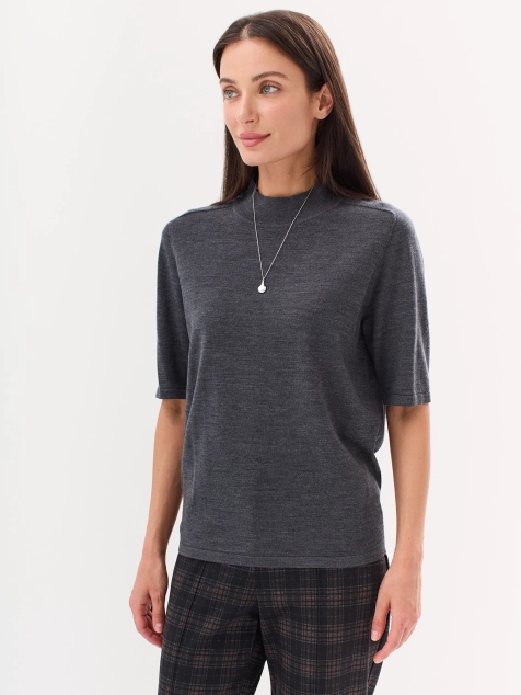 Шерстяной джемпер с укороченным рукавом