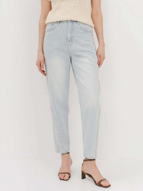 Джинсы контрастной варки из 100% хлопка