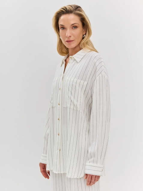 Рубашка из вискозы в тонкую полоску