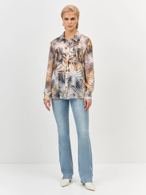 Прямые джинсы с деликатной вышивкой 