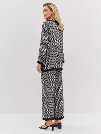 Брюки из 100% вискозы с геометрическим принтом