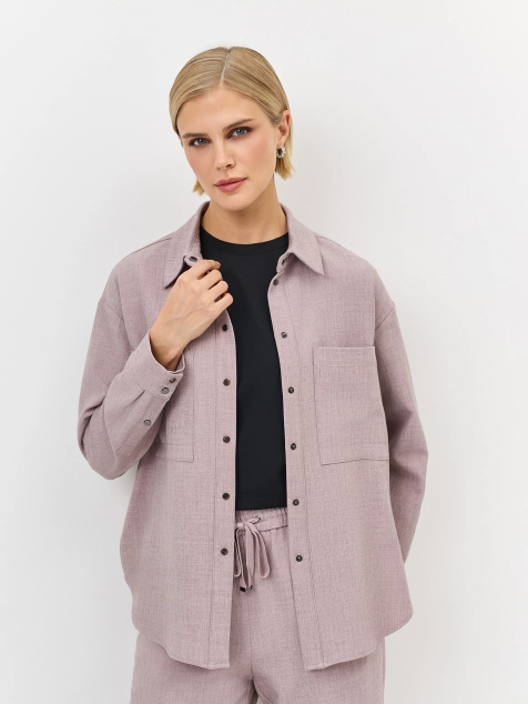 Свободная меланжевая рубашка 