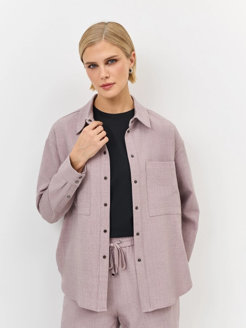 Свободная меланжевая рубашка 