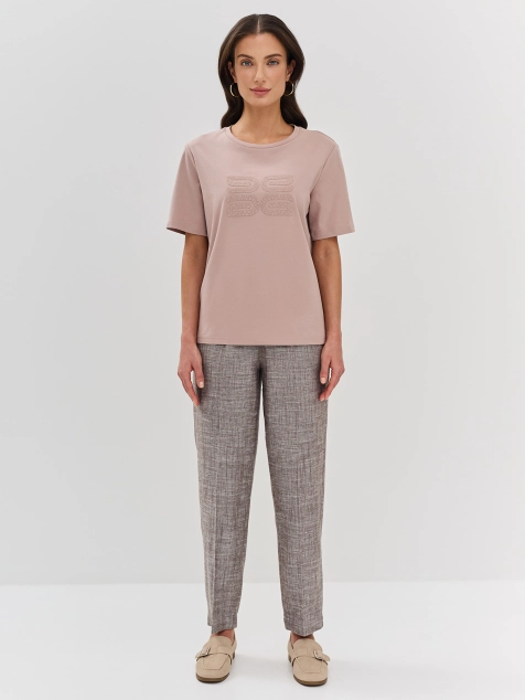 Футболка из 100% хлопка с вышивкой в цвет