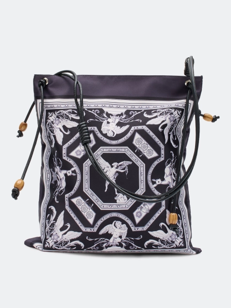 Шоппер из нейлона с монохромным принтом