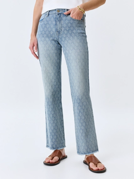 Джинсы Boot cut из жаккардового денима