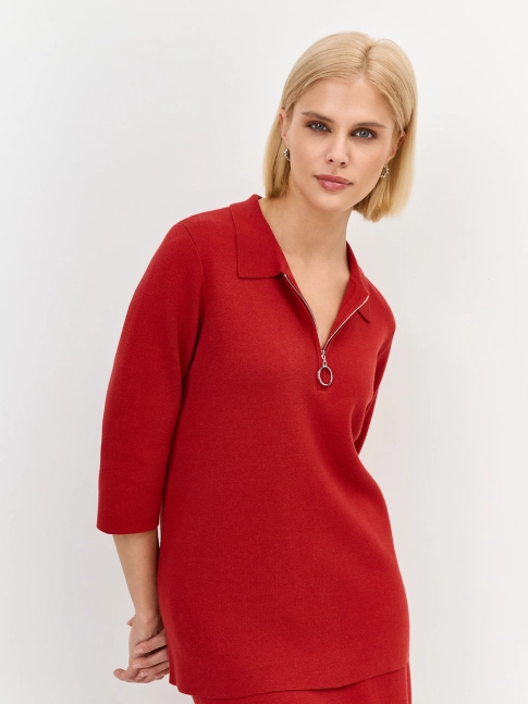 Джемпер с акцентной молнией