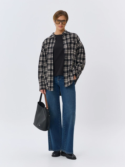 Джинсы Wide leg с вытачками