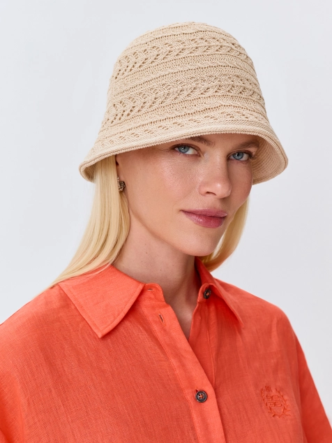 Светлая ажурная панама