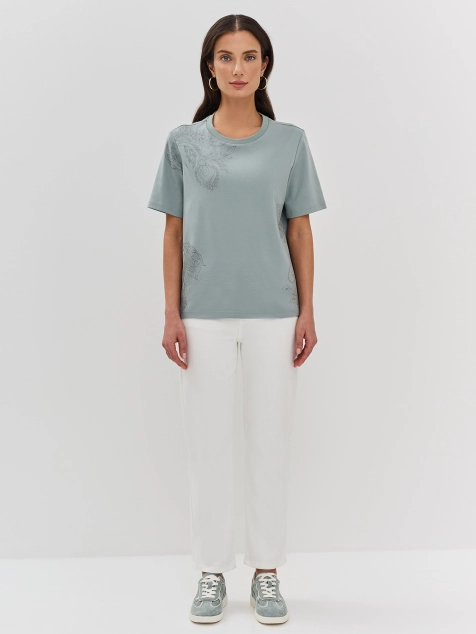 Футболка из 100% хлопка с бохо принтом