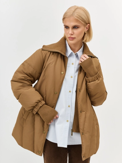 Объемная куртка с трикотажной манишкой