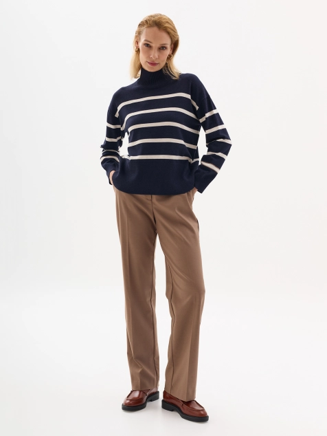 Свитер в контрастную полоску с шерстью