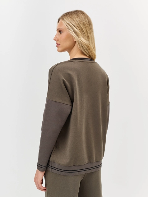 Свитшот из модала с V-образным вырезом