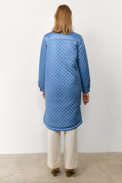 Стеганое двустороннее пальто с отложным воротником