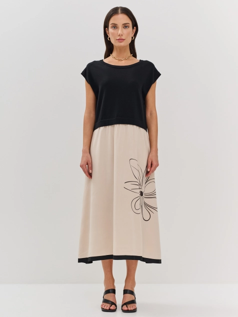 Комбинированное платье