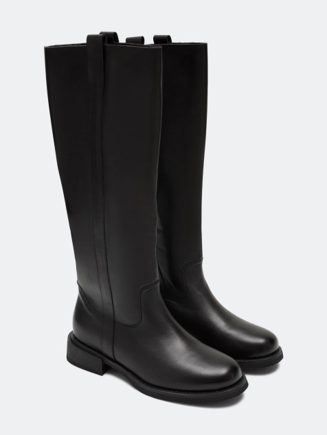 Сапоги трубы из натуральной кожи