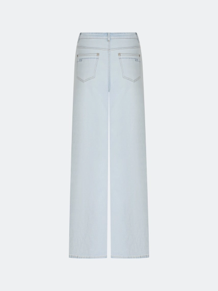 Джинсы Wide leg с акцентными лампасами