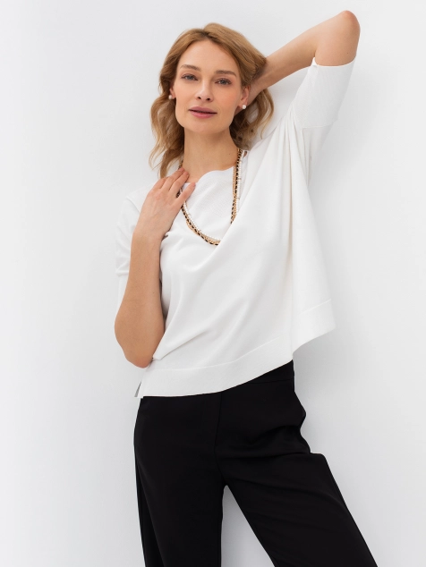 Джемпер из вязаного трикотажа со стразами на спине