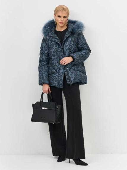 Куртка с принтом и  меховой опушкой