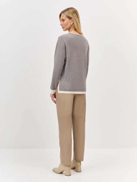 Зауженные брюки из экокожи