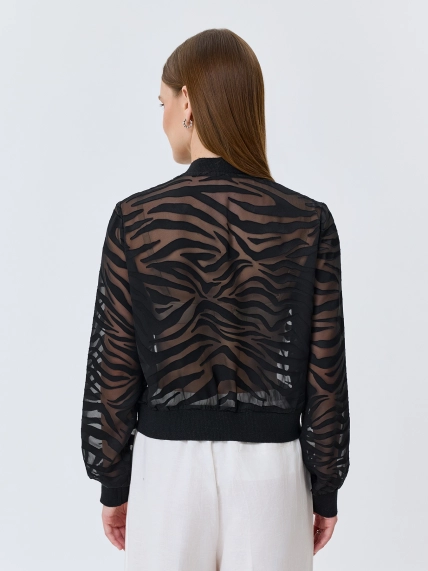 Полупрозрачный бомбер с анималистичным принтом