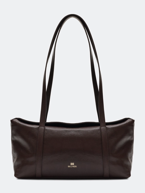 Сумка-багет из натуральной кожи