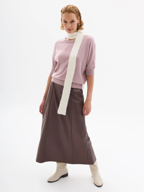 Юбка миди из экокожи