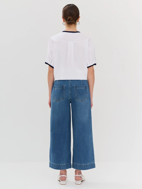 Укороченные джинсы-кюлоты