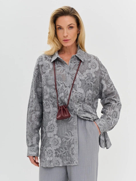 Блузка с варкой из 100% рами