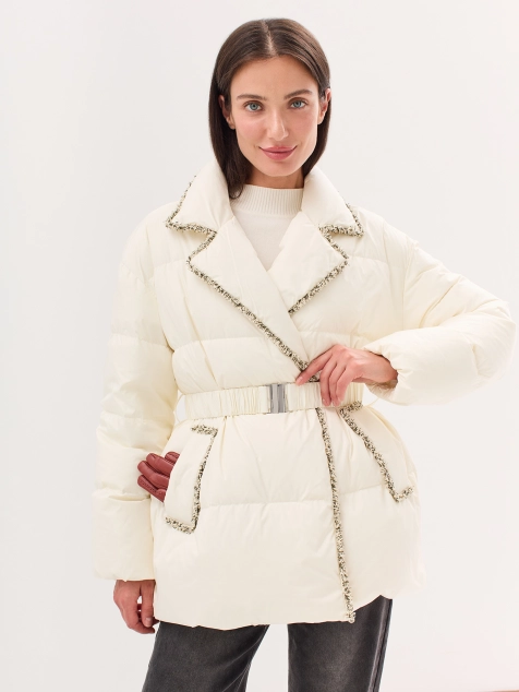 Куртка с запахом и декором по краю