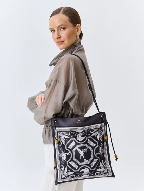 Шоппер из нейлона с монохромным принтом