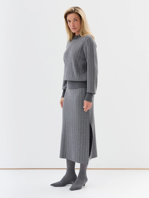 Жаккардовая юбка с кашемиром