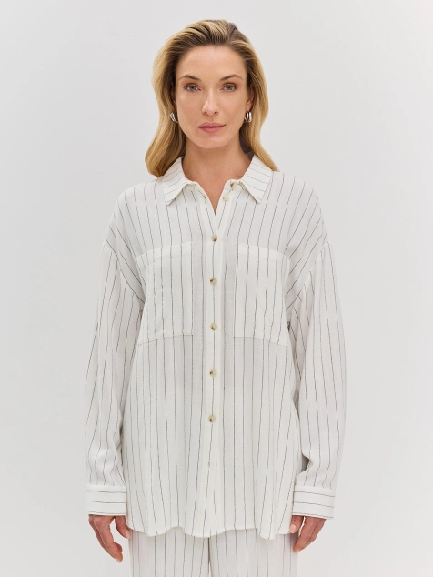 Рубашка из вискозы в тонкую полоску