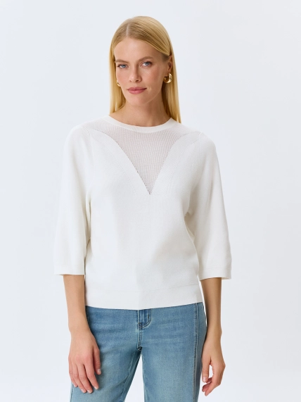 Джемпер с ажурной вязкой