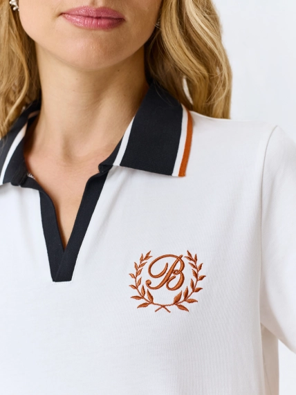 Поло с контрастным рибом