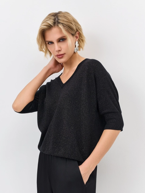 Мерцающий джемпер с шелком