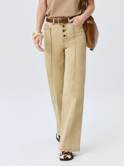 Джинсы Straight fit с простроченными стрелками