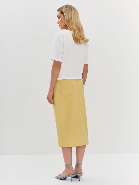 Юбка-миди из мягкого денима