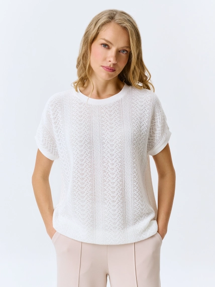 Ажурный вязаный джемпер 