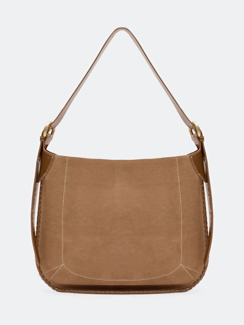 Комбинированная сумка из натуральной замши