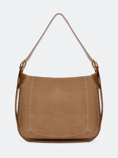 Комбинированная сумка из натуральной замши