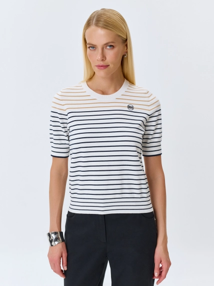 Джемпер из модала в полоску